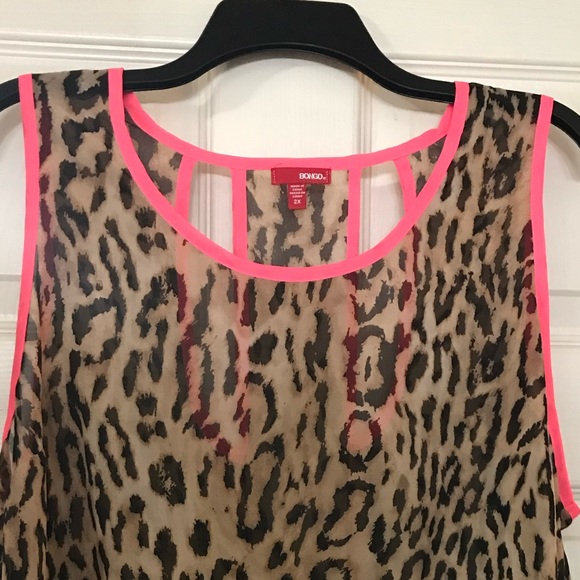 Bongo Lightweight Cheetah Sleeveless Top - Picture 2 of 5